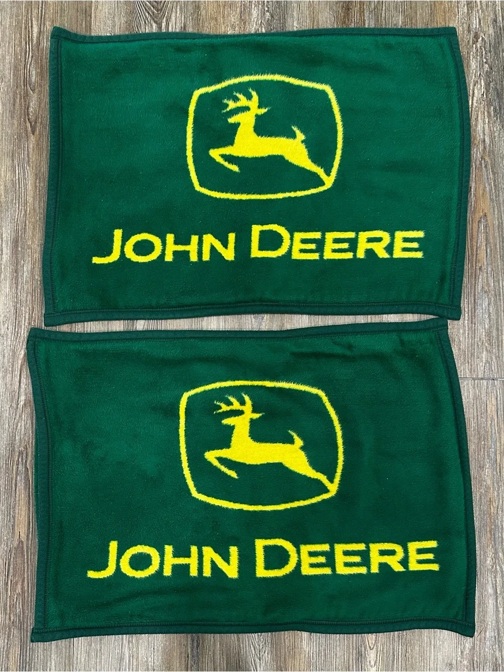 Vintage 2000s Biederlack John Deere Green & Yellow Pillow Cases Set of 2 USA